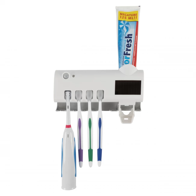 UV-ontsmettende tandenborstelhouder met dispenser